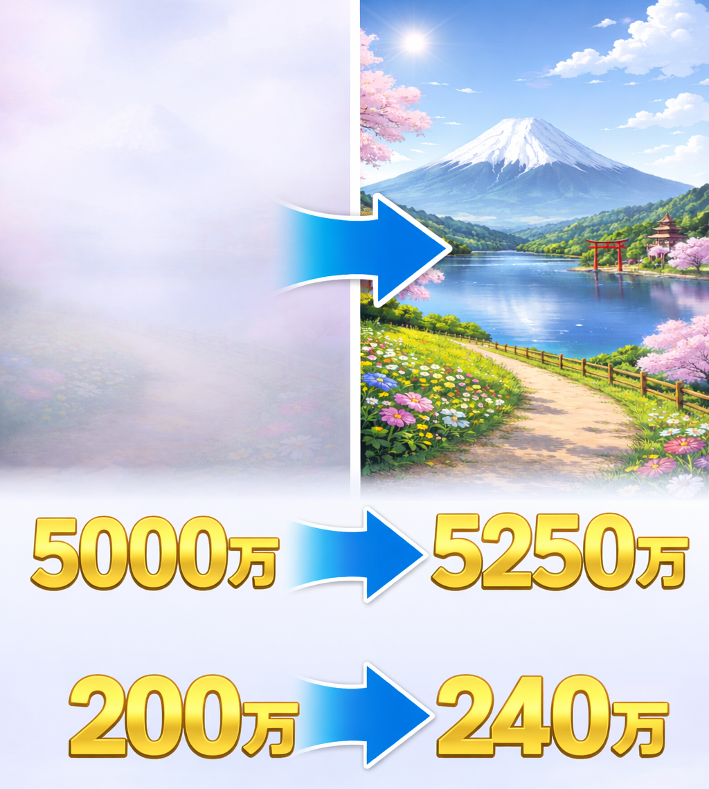 靄のかかった状態からはっきりした状態にチェンジ