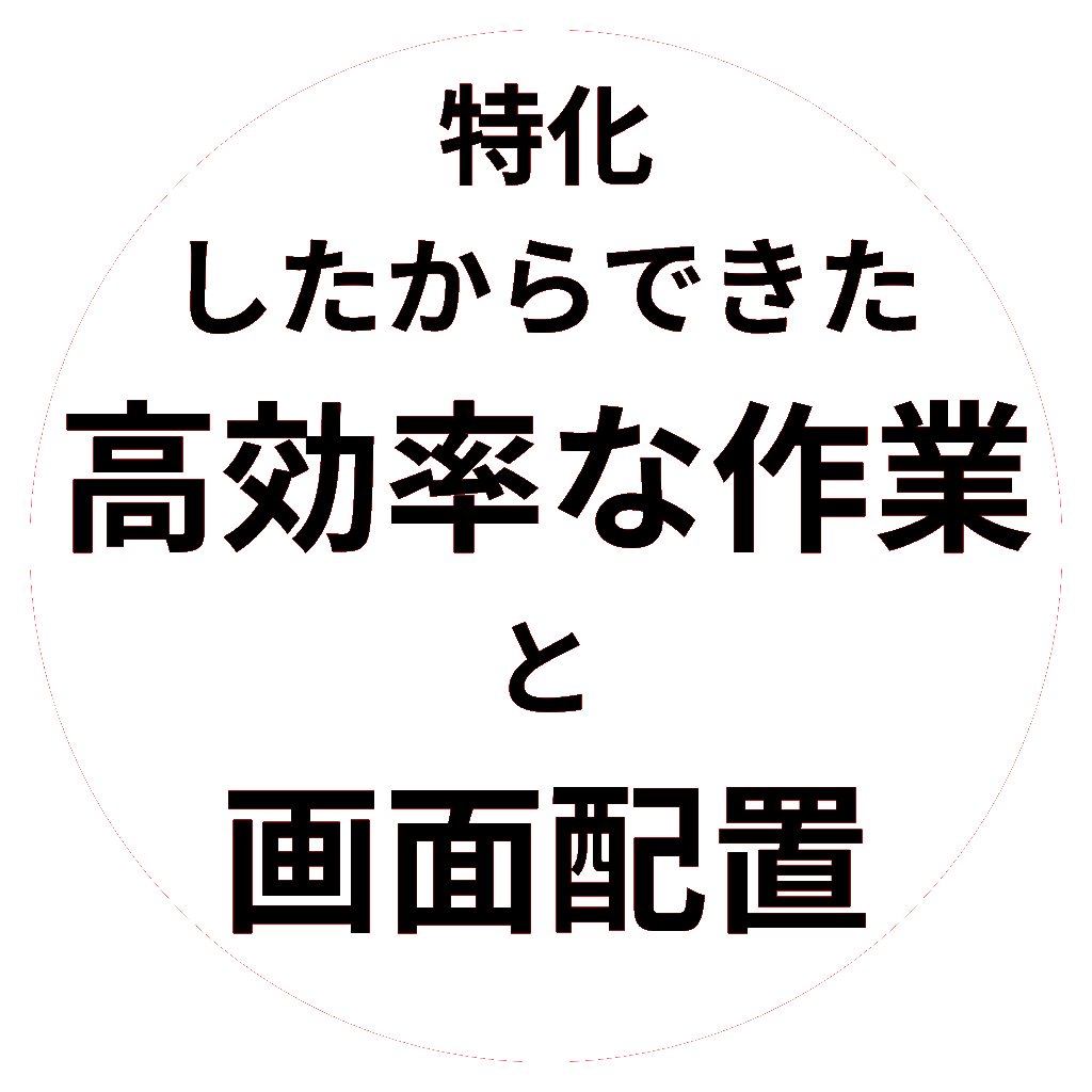 特化したからできた高効率な作業と画面配置